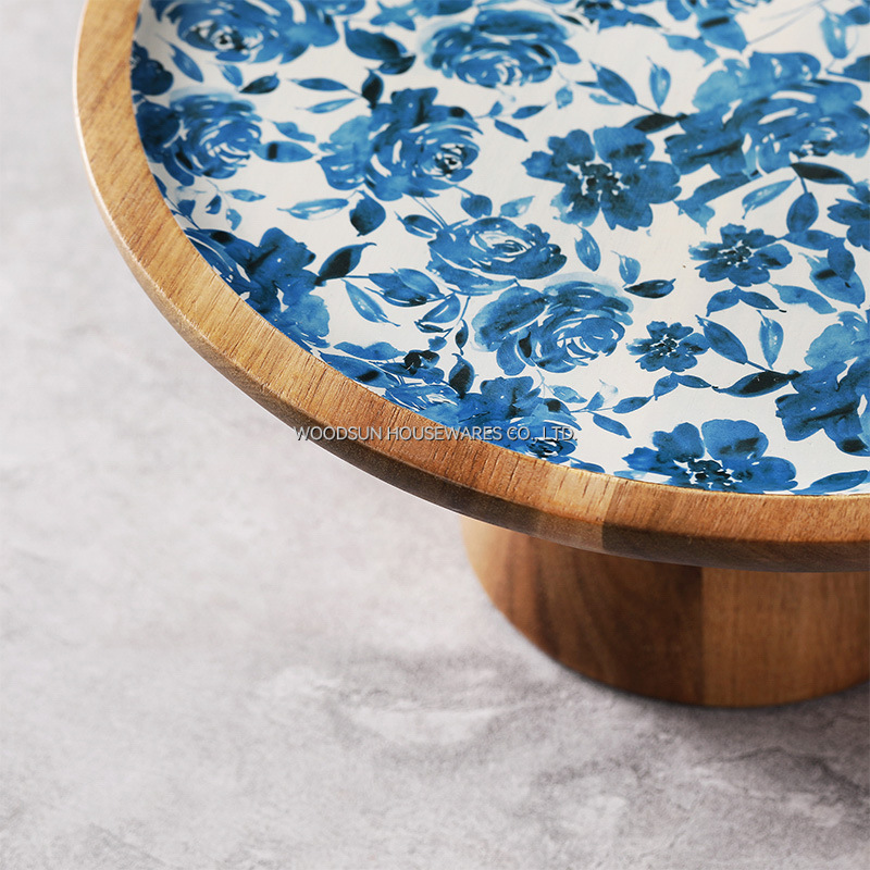 WOODSUN MUSEN Custom High Pie Cake Plate Snack Plate Cake Stand Plate High Face Ins