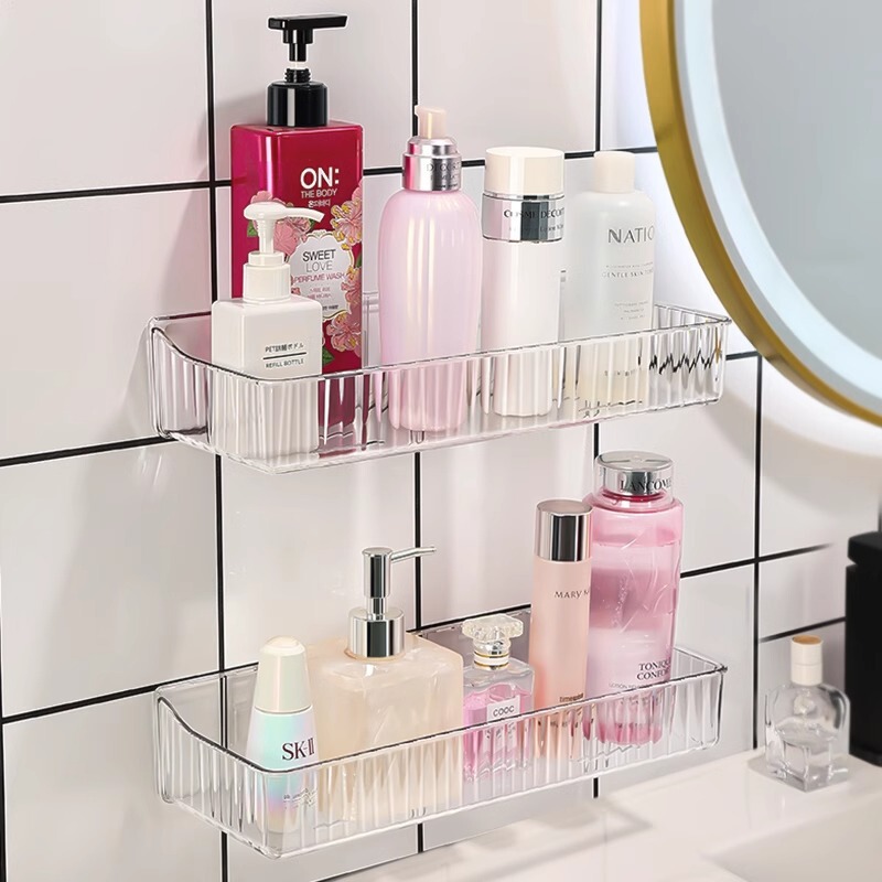 Light Luxury Toilet Storage Rack Non-perforated Wall-mounted Bathroom Storage Box Acrylic Cosmetic Storage Shelf