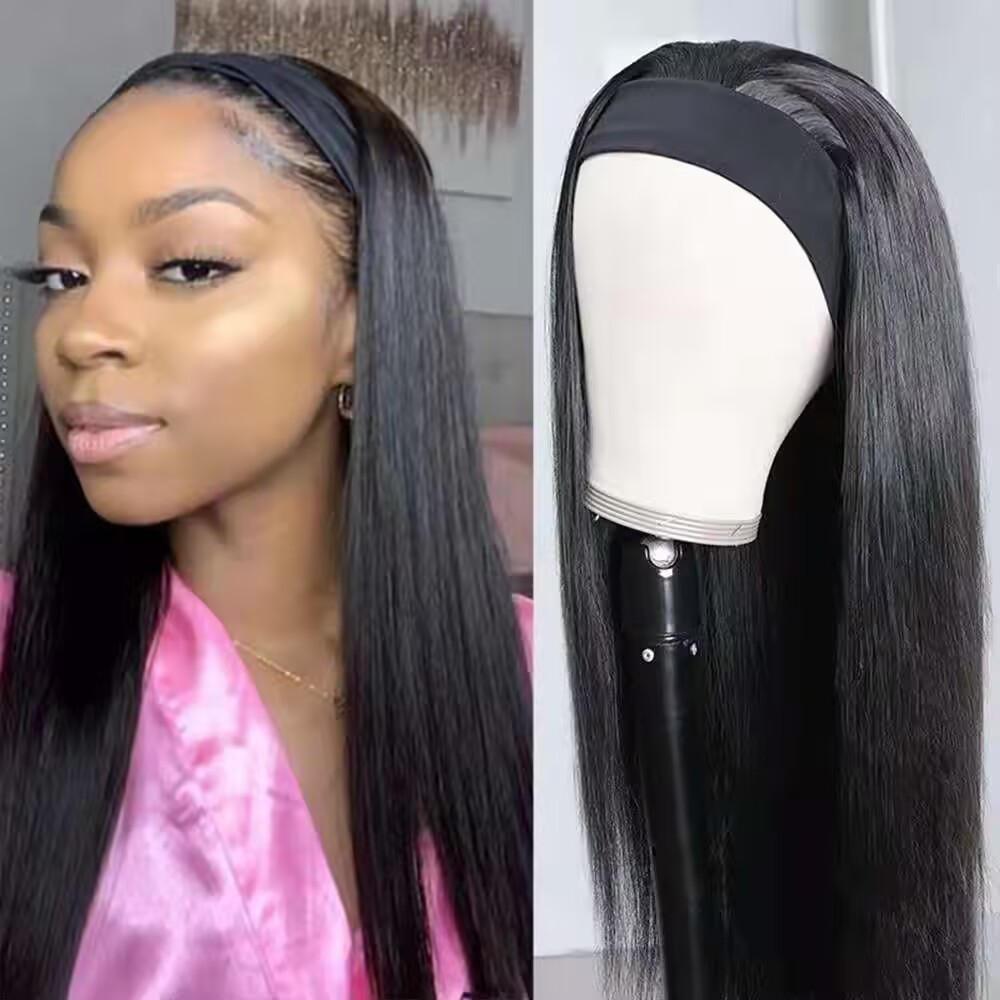 European and American Export New Style African Fashion Headband Wig Long Straight Hair Trendyy Hairband Headgear Cross-Border Wig Wig