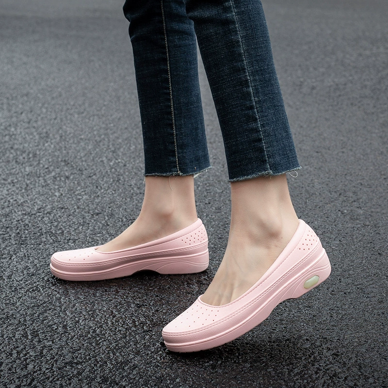 Трансграничные низкоуровневая и неглубокая дождевая обувь женская мода сладкая повседневная дикая одиночная обувь нескользящая кухня мягкая подошва водонепроницаемая резиновая обувь