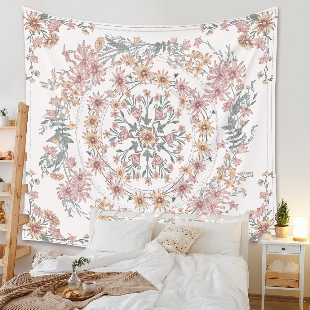 Bohemian Floral Tapestry Room Decorative Background Cloth Wholesale Nihaojewelry display picture 17