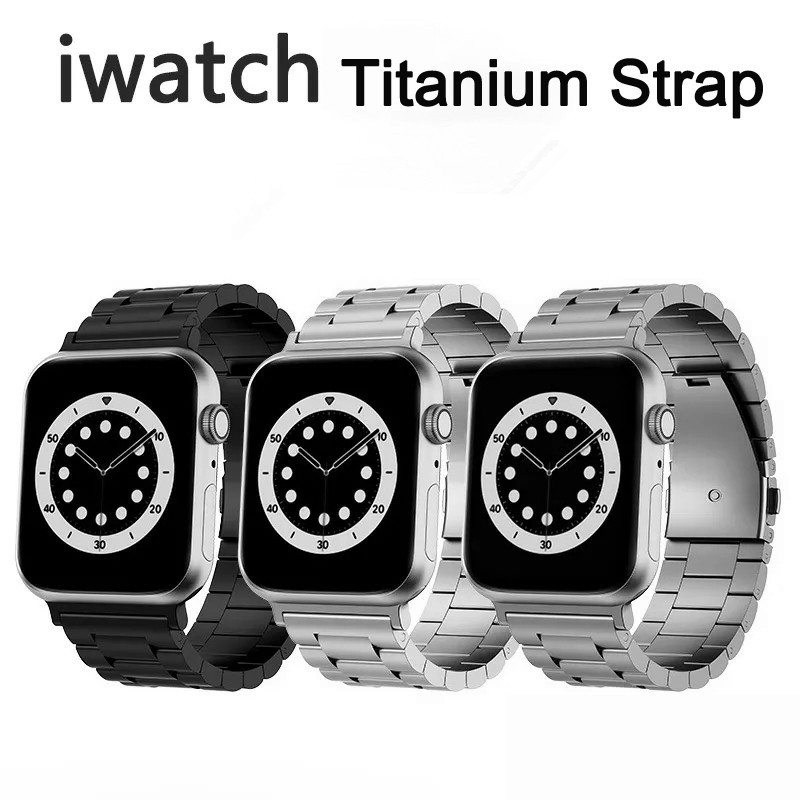 For Samsung watch3 Huawei GT3 apple three beads titanium strap apple watch 8 strap 22/20