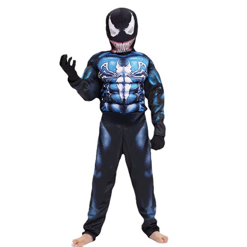 Venom cosplay performance suit Venom symbiote muscle suit black Spider-Man adult and children's performance suit