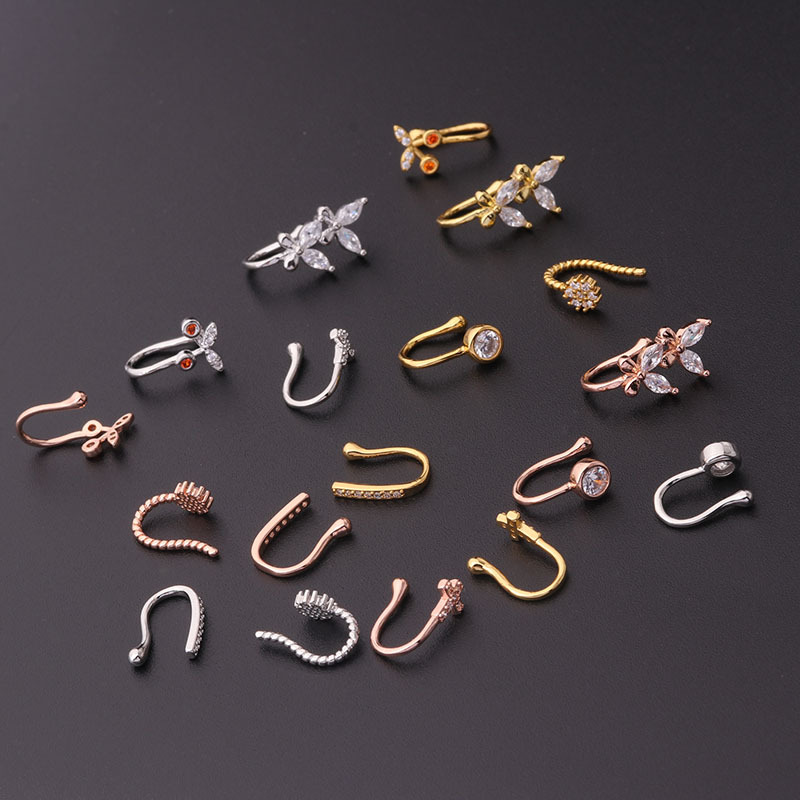 Nose Rings & Studs Fashion Butterfly Copper Plating display picture 4