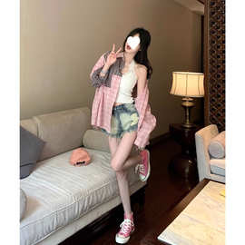 罗纹 设计感蕾丝边吊带上衣挂脖背心