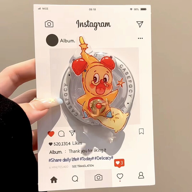 新しい漫画クマの子犬美少女 magsafe 磁気ホルダー携帯電話エアバッグデスクトップ強力な吸着に適しています|undefined