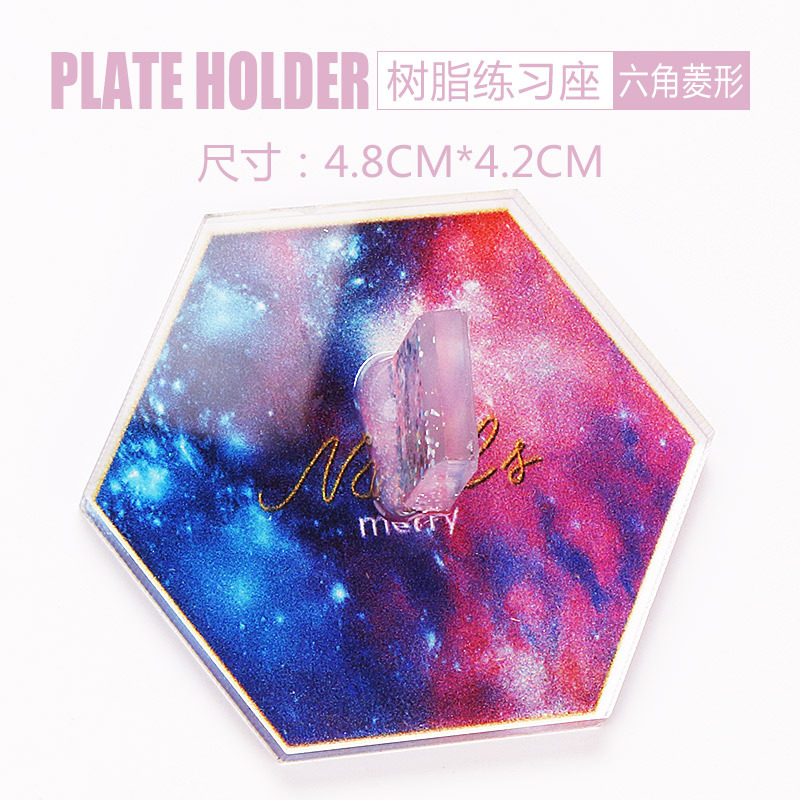 Nail nail pad holder base de la práctica de cristal de piedra de ágata borde redondo Shell pieza mariposa marbling pintado base de la práctica