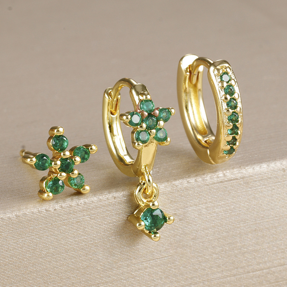 10g Weight Copper Ear Needle Material Charm Sleeper Hoop Earrings, Earrings, Ear Studs Classification 1 Set Quantity Casual, Daily, Sleeping Occasion Copper Material Circle, Flower Pattern All Seasons Season Women's Gender Elegant Style Circle Flower Copper Elegant Charm Sleeper Hoop Earrings Earrings Ear Studs 7