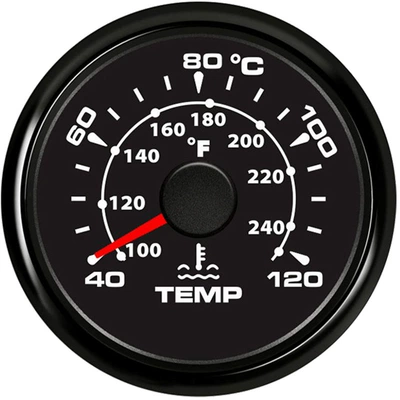 automobile instrument water temperature meter - black-frame-black-background-pointer-1