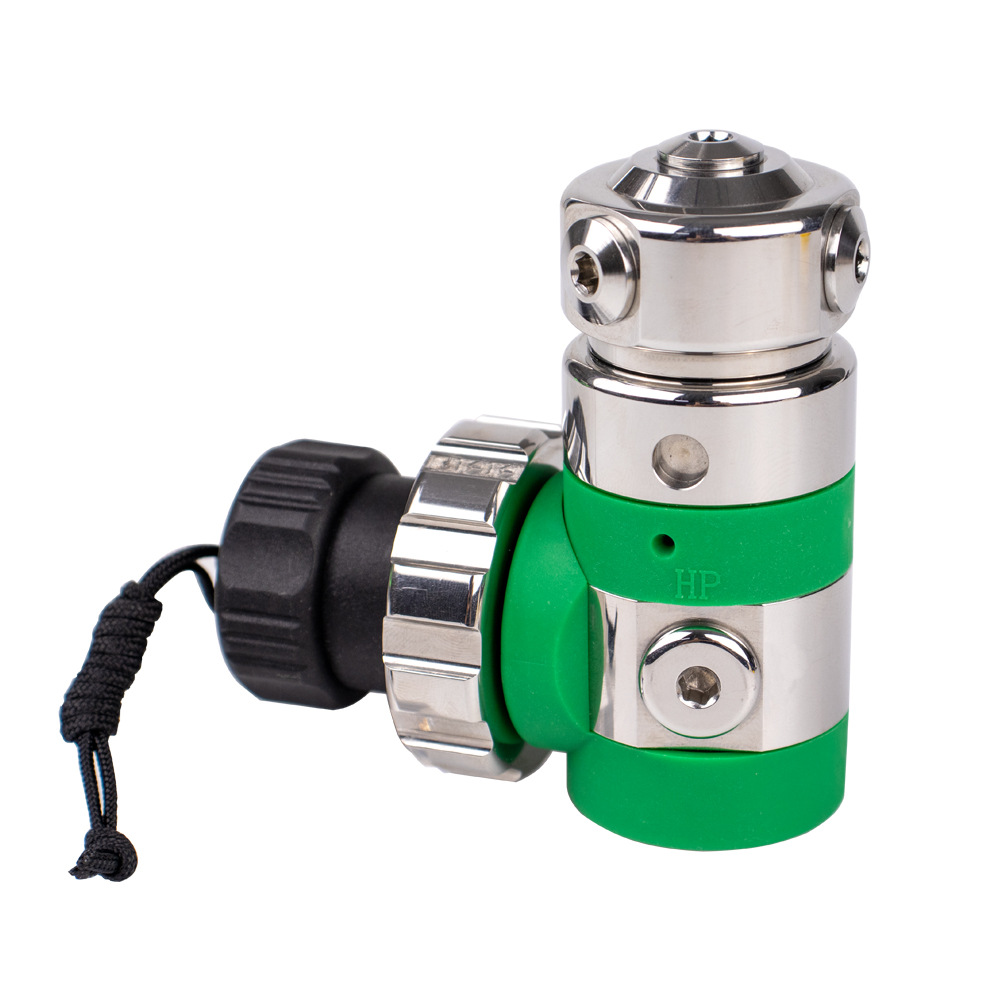 HOTDIVE regulador de descompresión de oxígeno puro equilibrio tipo pistón adaptado al oxígeno 100% con tubo verde de 1 m con medidor