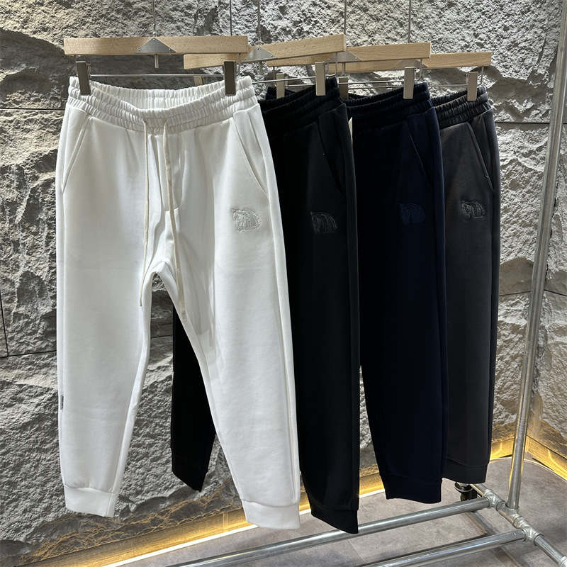 Off-line thousand yuan level! Liquid ammonia air cotton! Autumn and Winter New Arrival Seiko Embroidery Fashion Sports Leisure Trousers for Men