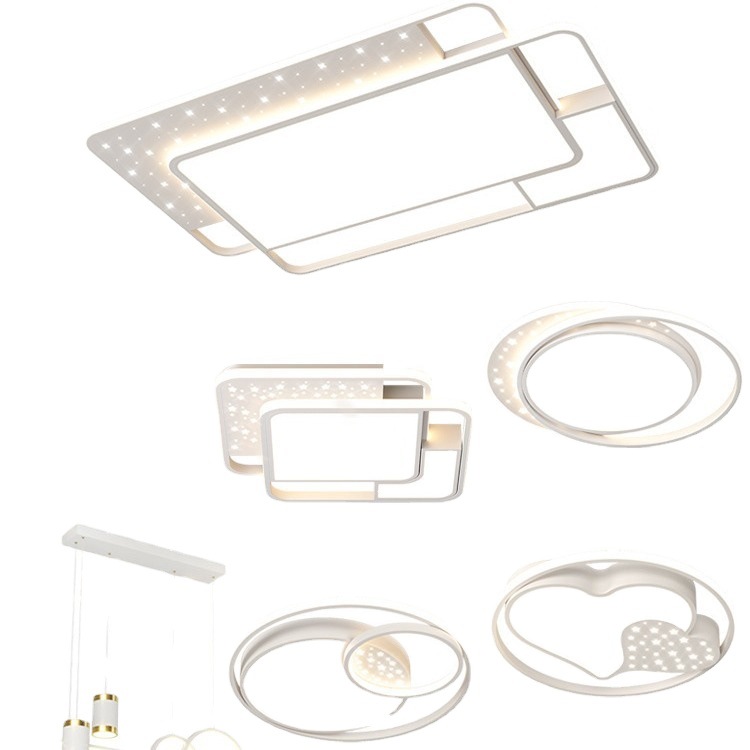 LED lujoso lámpara principal de sala de estar estrellada lámpara de comedor moderno y simple nórdico dormitorio lámpara de techo paquete de toda la casa