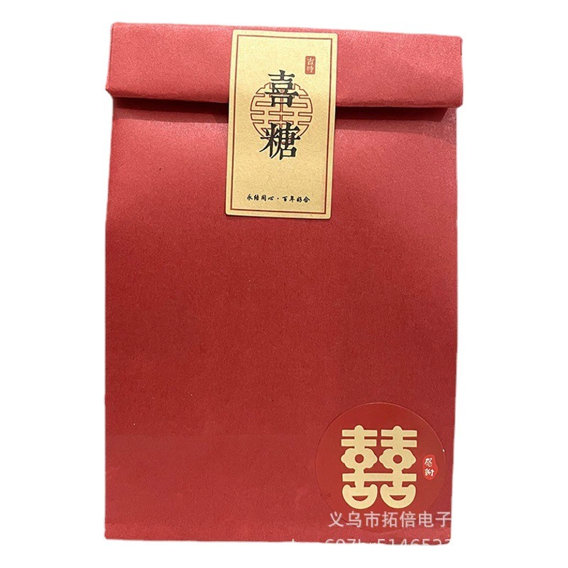 Красный мешок конфет из крафт-бумаги Китайская Свадьба упаковочная сумка Свадебная коробка конфет может содержать бездымный Складной Свадебный магазин оптом