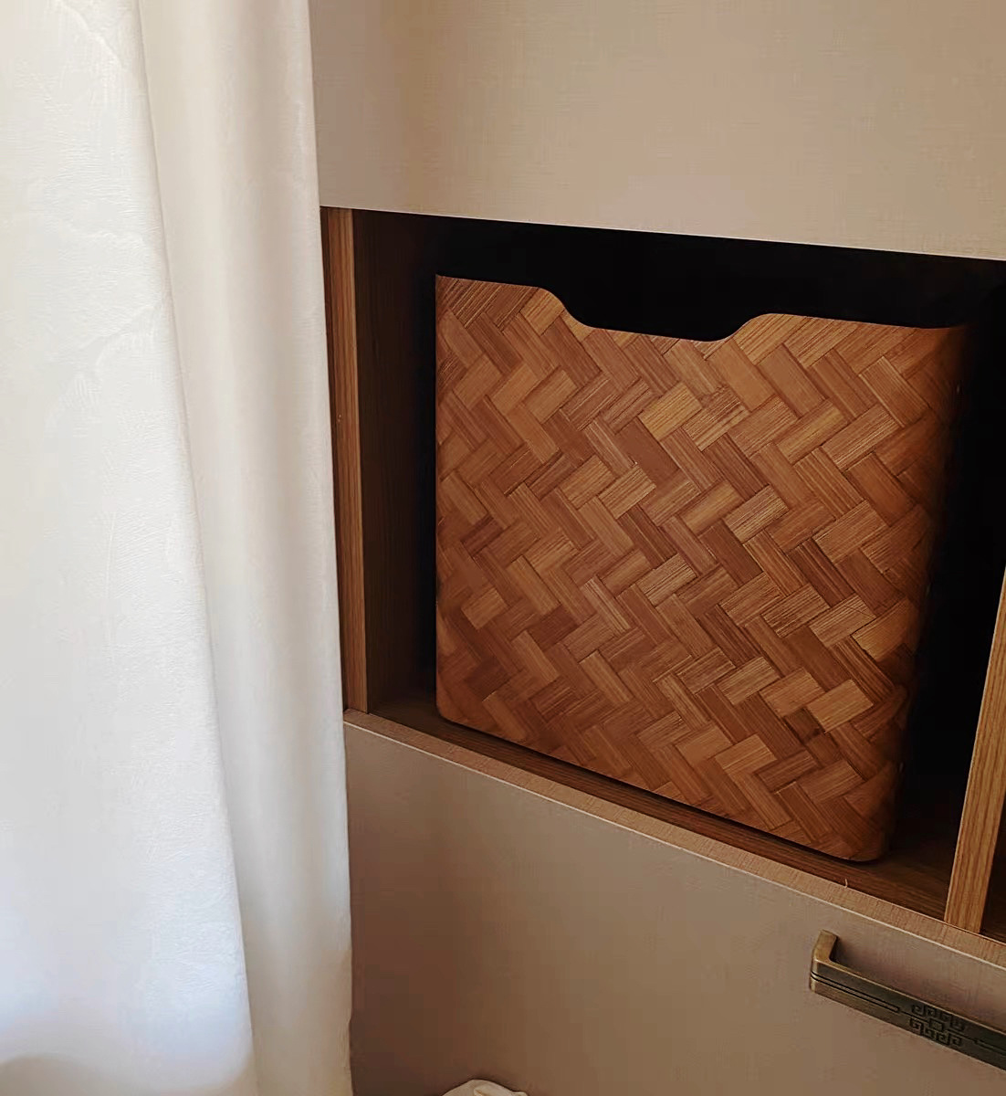 Cesta de almacenamiento de calabaza de agua tejida a mano imitación de vid, cesta de almacenamiento de algas plegable de gabinete de cuadrícula, cesta de almacenamiento