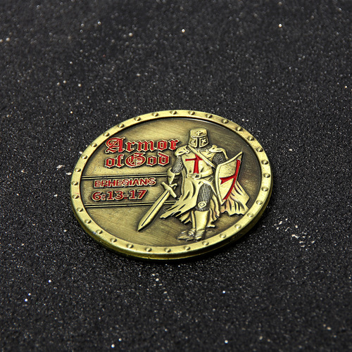 Knights Templar retro commemorative coin Knights Templar Seal of Cain metal relief coin European and American cross-border