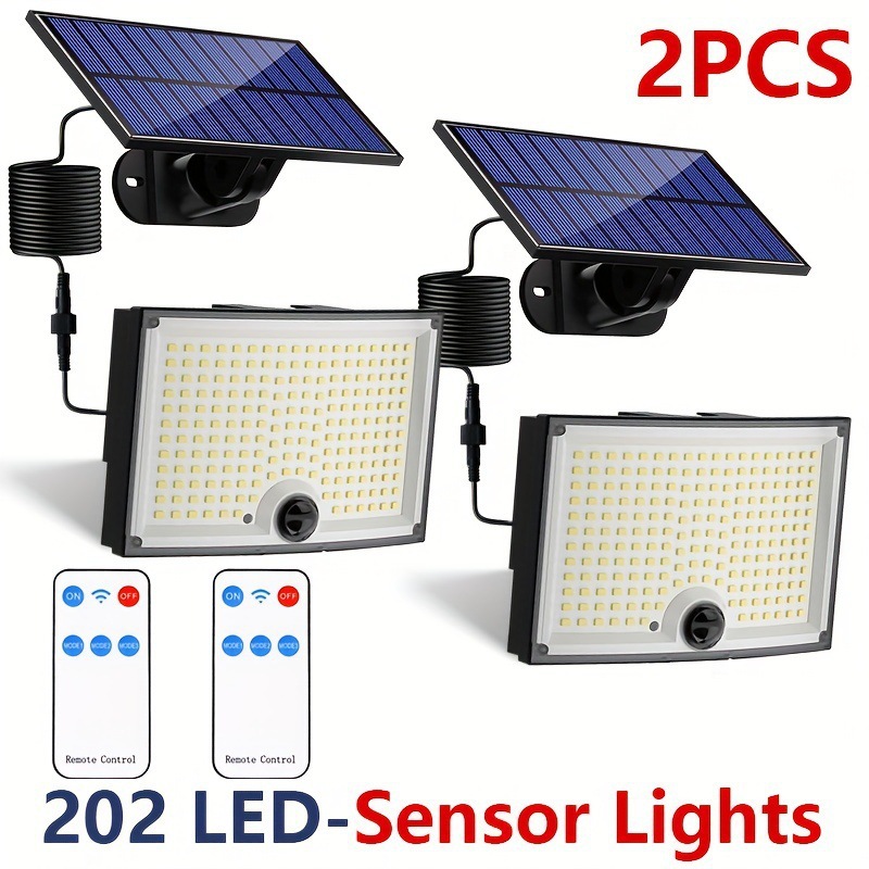 Luz solar para jardín, farola exterior impermeable súper brillante, luz de ahorro de energía con sensor de movimiento humano