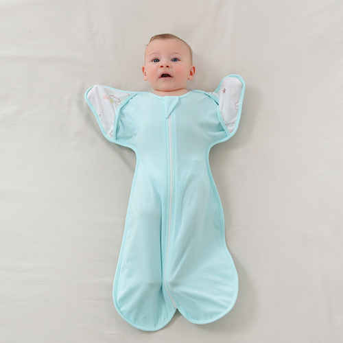 Cotton baby anti-fright sleeping bag baby newborn surrender swaddle anti-fright artifact spring, autumn and winter swaddling quilt