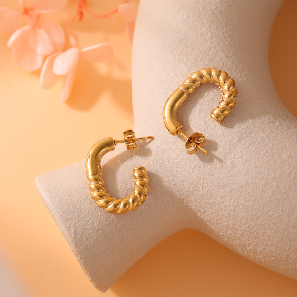 Pendientes de acero inoxidable estilo europeo, minimalista y ligero