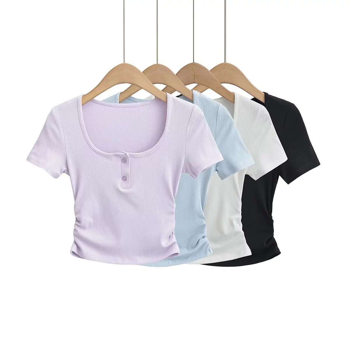 Оптовая продажа женской одежды через границу, короткая футболка Sweet and Spicy Pure Desire, женская летняя тонкая обтягивающая футболка с короткими рукавами для горячих девушек