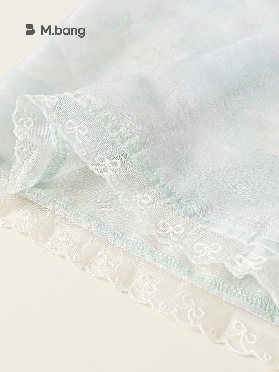 Ropa de niños Youbao de verano para niños grandes trajes de niñas camisas colgantes de cuello estilo nacional de malla de niñas pantalones de piernas anchas de encaje dos conjuntos