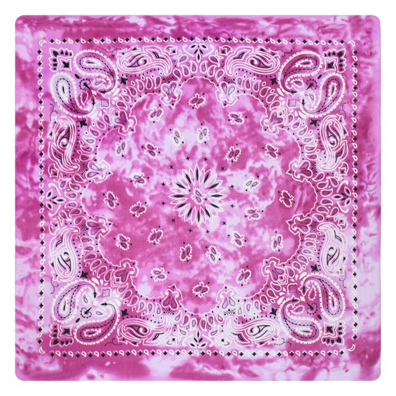 European and American cross-border all-match tie-dyed polyester melon seeds flower outdoor sports scarf ameikaji motorcycle all-match square scarf