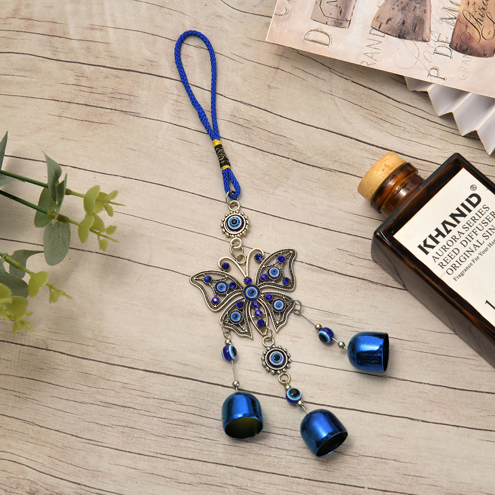 Pendentif œil du diable aux yeux bleus, carillon éolien en métal, ornement suspendu, vente en gros transfrontalière très populaire_voghion.com