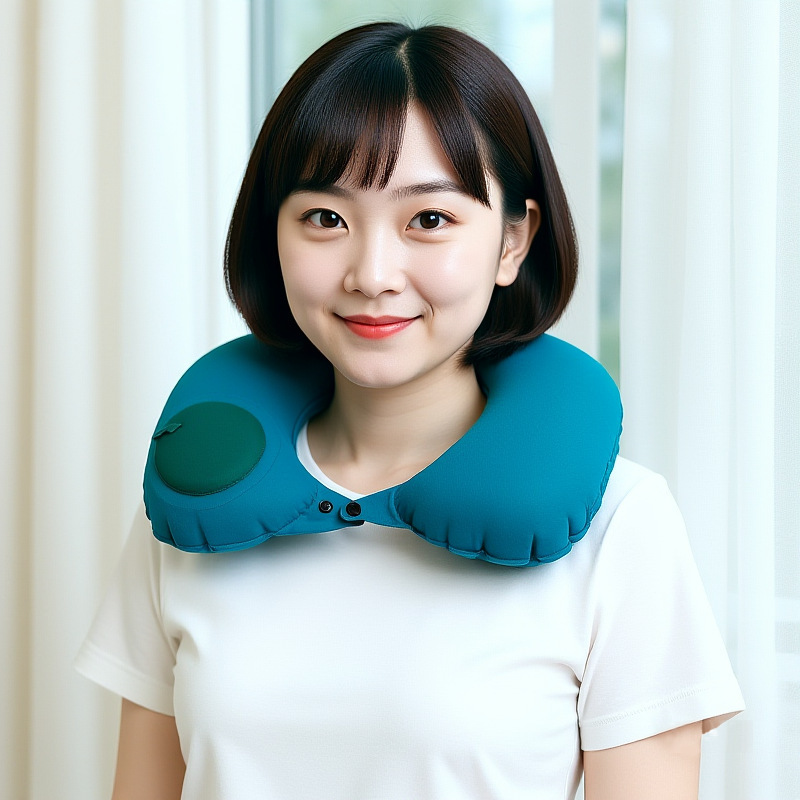 ポータブル旅行用枕、ネックピロー、U字型枕、圧力式エアピロー、アウトドアランチブレイク、キャンプ用U字型枕、飛行機用枕|undefined