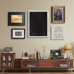 簡約中古風藝術氛圍感組合掛畫客廳書房高級感裝飾畫復古抽象壁畫