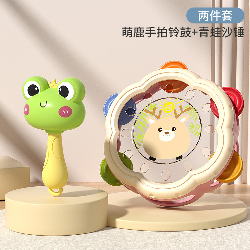 [조합] 귀여운 사슴 탬버린 + 작은 개구리 모래 망치