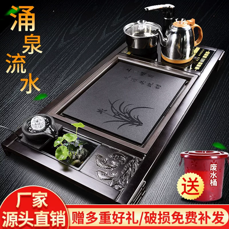 Automatic tea set sandalwood for home use from natural wood, teapot, fully automatic