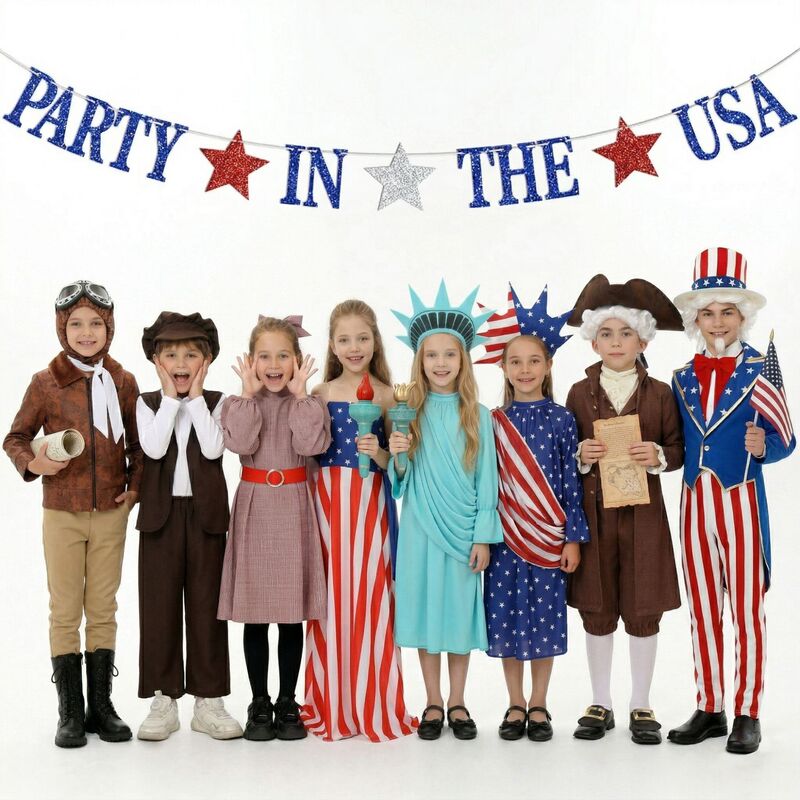 American Independence Day Cosplay Children's Uncle Sam Costume Halloween Role-Playing Cosplay Outfit Performance Costume