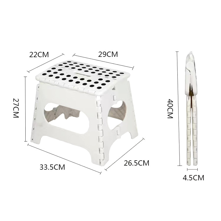 Taburete de plástico reforzado, taburete plegable ligero, banco de comedor para interior y exterior.