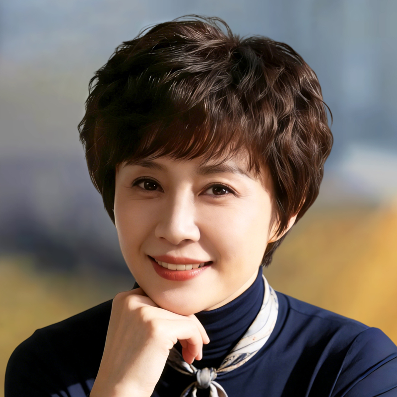 Wig for Middle-Aged and Elderly Women, Full Head Cover, Real Human Hair, Short Hair for Elderly Women, Grandma Style, 60 Years Old, High-End Natural Look
