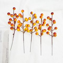 仿真红果12头渐变果发财果年宵花家居装饰发财果福桶配件批发厂家