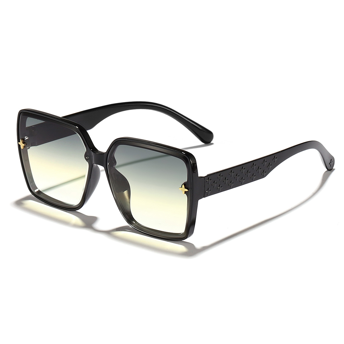 Moda nueva tendencia europea y americana gafas de sol de montura grande para mujer sombra cuadrada tiro callejero playa gafas de sol anti-ultravioleta