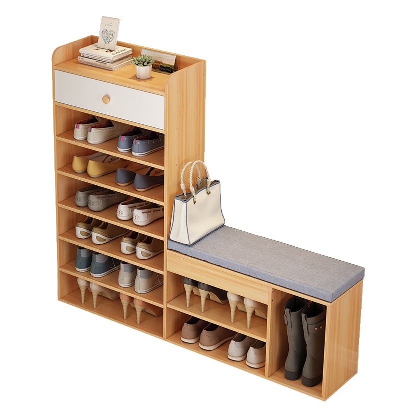 Zapatero nórdico simple puerta de casa de múltiples capas con cambio de zapatos taburete simple gabinete de zapatos de almacenamiento moderno estante de zapatos de gran capacidad