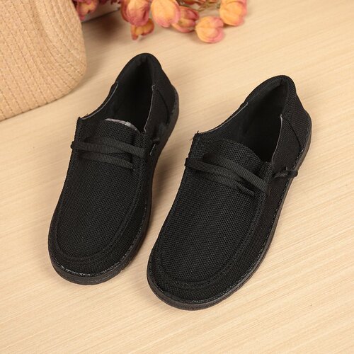Women's Canvas Shoes Slip-on Flat Shoes eBay 43 Size Single Shoes 2025 European and American Independent Station Women's Shoes
