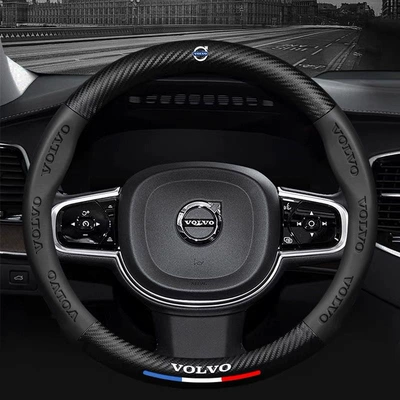 Anti-Slip Four-Season Universal Handle Cover — Steering wheel cover - round-volvoblack-38cm
