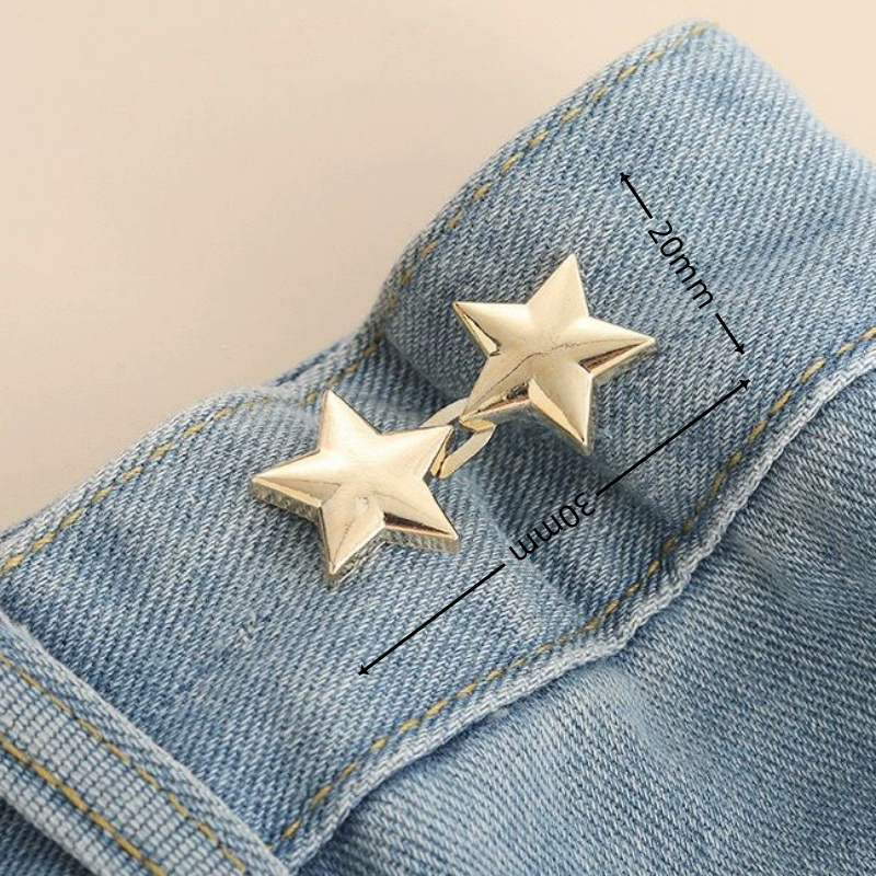 Nail-Free Removable Waist Buckle Pair, Flat-Bottom Seamless Buttons for Pants & Skirts, Assorted Designs
