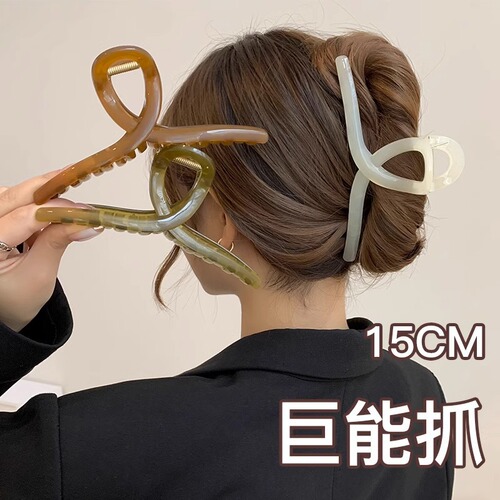 Acrylic grab clip high-end hair clip female Korean style niche temperament large shark clip hair accessories headwear wholesale