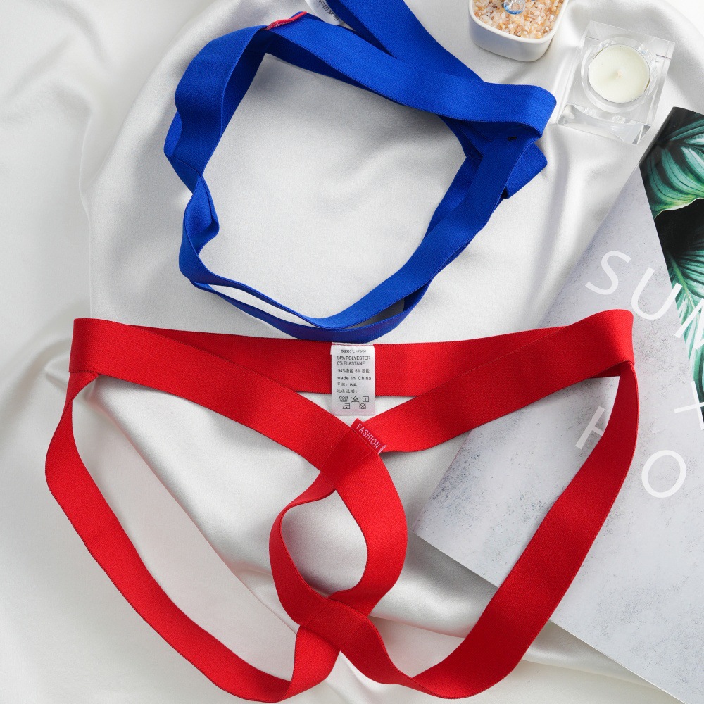 Men's Underwear, Men's Sexy Cut Out Personalized Double Thong, Sexy No-Take-Off European and American Fashion Thong T-String