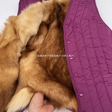 羊毛马甲皮毛一体女妈妈装冬季加厚棉坎肩真皮背心奶奶中老年马夹