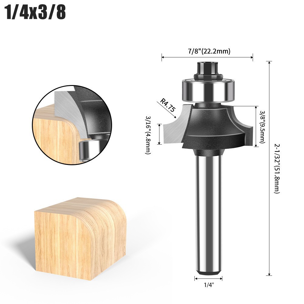 Cuchillo redondo de carpintería de 1/4 mango 1/2 mango Cuchillo redondo de uso común Cuchillo redondo de aleación de alta calidad Cabeza de corte