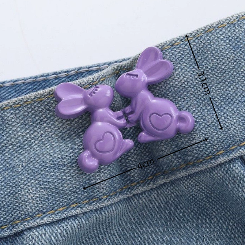 Nail-Free Removable Waist Buckle Pair, Flat-Bottom Seamless Buttons for Pants & Skirts, Assorted Designs
