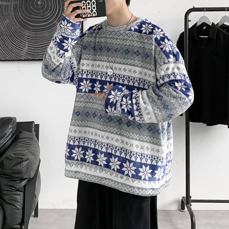 Y47Pexrozna Flannel Sweatshirt for Men, Couple Style, Hong Kong Style, Student Loose Fit, Autumn and Winter Plush Jacket, Couple Style Y47Pexrozna Flannel Sweatshirt for Men, Couple Style, Hong Kong Style, Student Loose Fit, Autumn and Winter Plush Jacket, Couple Style