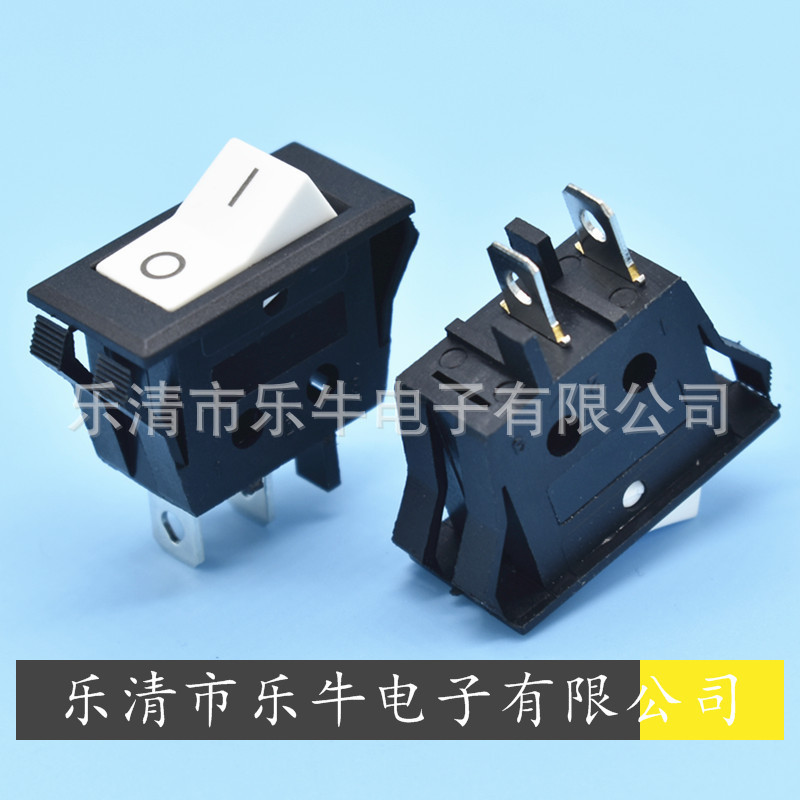 船型开关 KCD3 双卡位白色翘板开关 双卡位16A V型盖电源开关