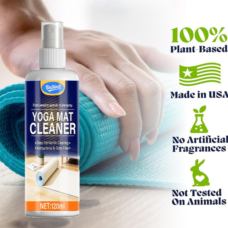 Kineshinex Yoga Mat Cleaner Removes Sweat Stains, No Need to Wash, Non-Slip, Cleans Floor Mats, Suitable for Baby Crawling Mats, Use Dry