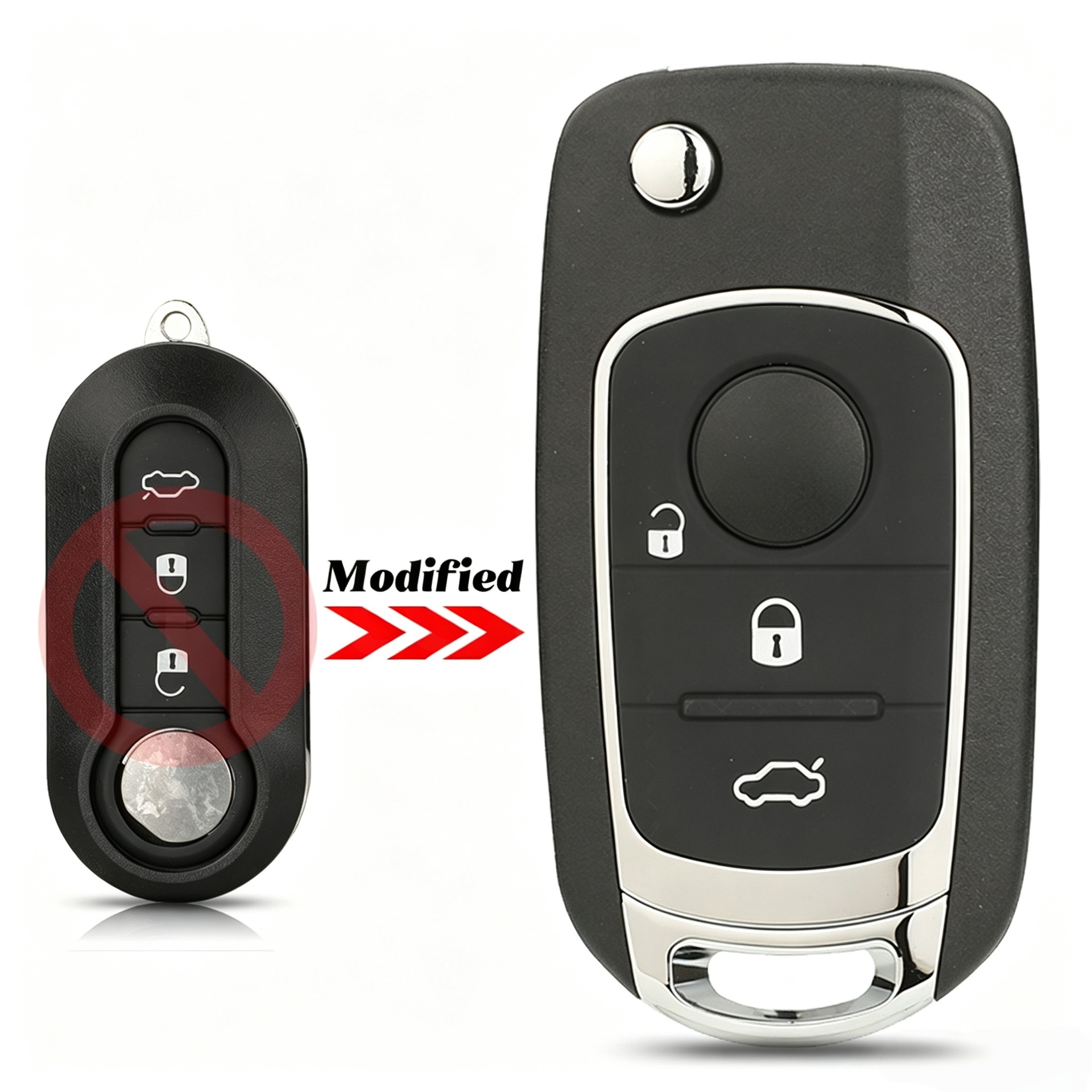 Suitable for 2/3 button Fiat 500 Panda modified folding car key remote control shell SIP22 blank key