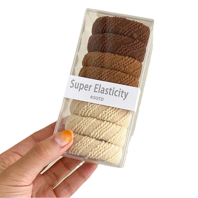 Atar la banda del pelo femenino cuerda del pelo atar accesorios para el cabello de alta banda de goma elástica duradera todo partido no duele la banda de goma del pelo negro cuerda del pelo