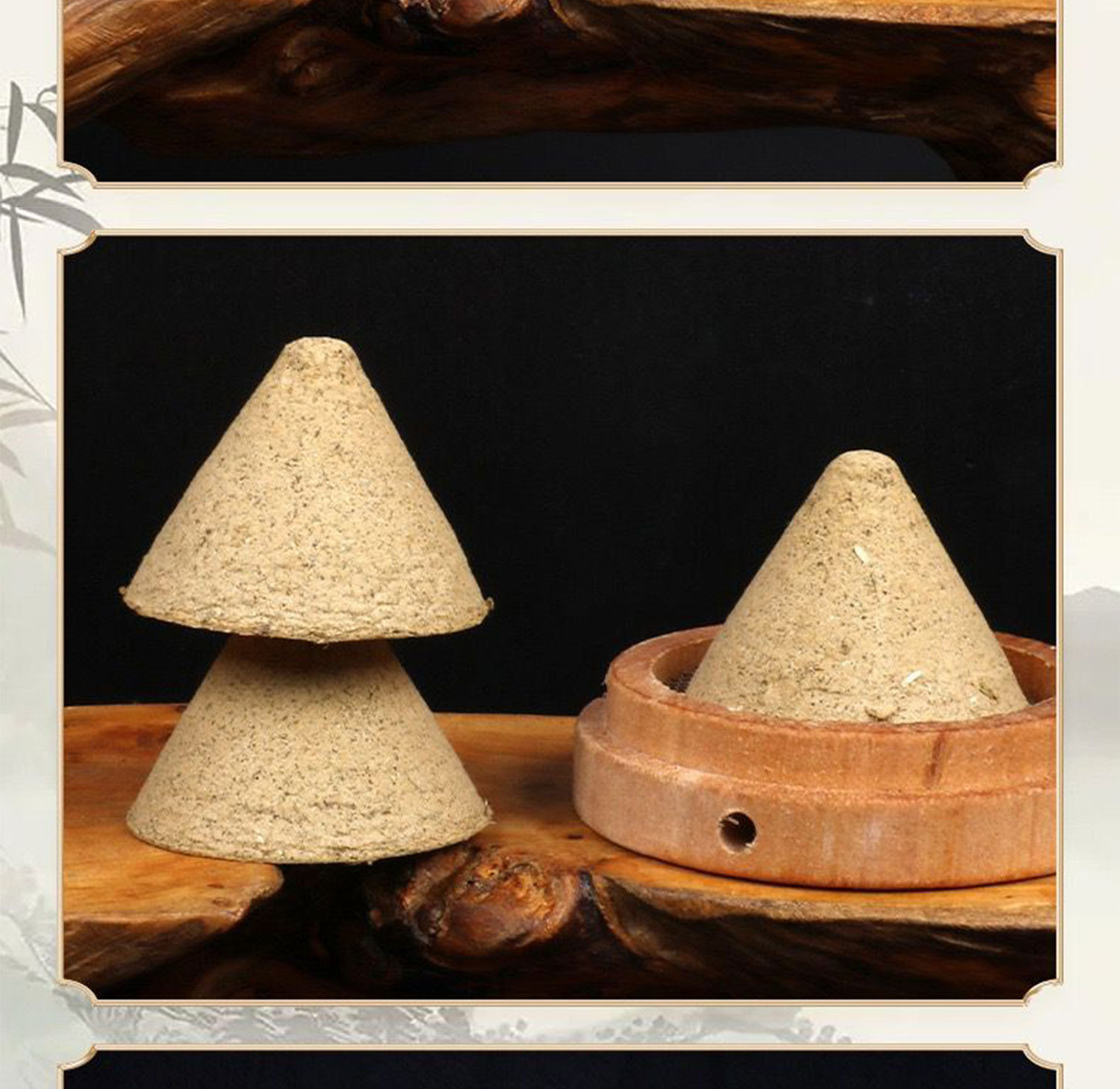 Cone Moxa Towers 5 Year Aged Moxa Wool Ai Ta 140pcs Hollow Smoke-Down Ginger Moxibustion Set specifications